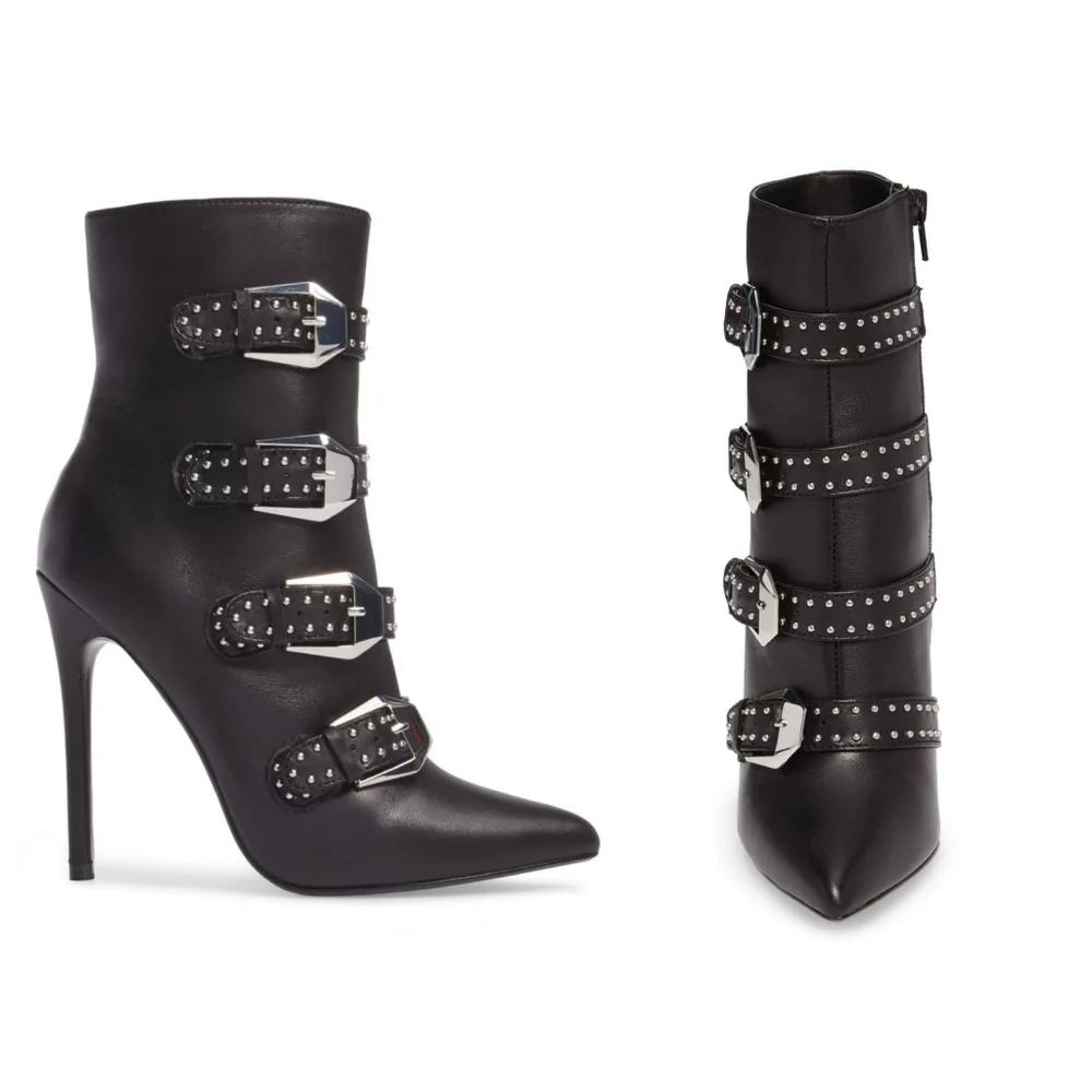 Sassy & Sexy Steve Madden Black Leather Booties - Picture 2 of 12